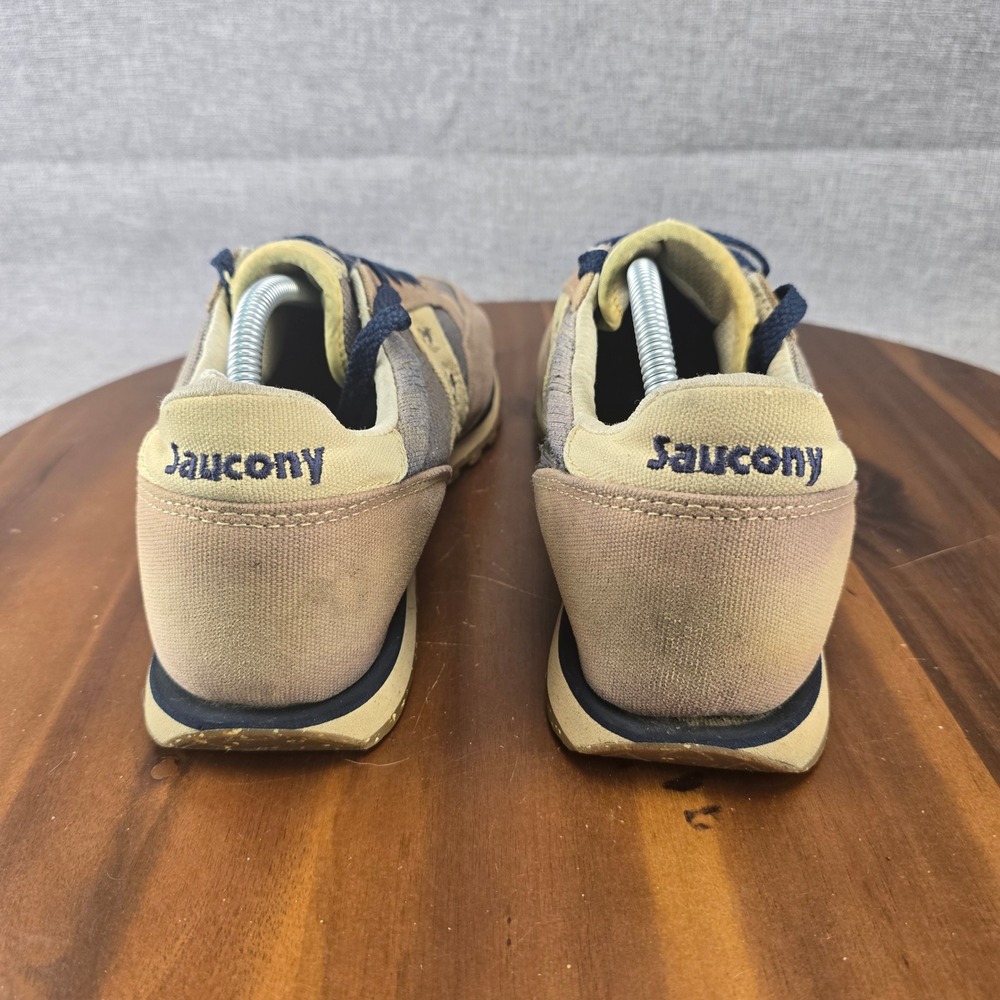 Saucony Jazz Low Pro Mens 10.5 Tan Grey Navy Textile Running Shoes 60687 - Picture 9 of 13